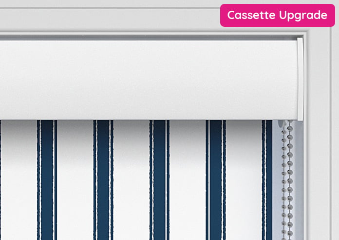 Salcombe Stripe (Blackout), Navy - Motorised Roller Blind - Image 8